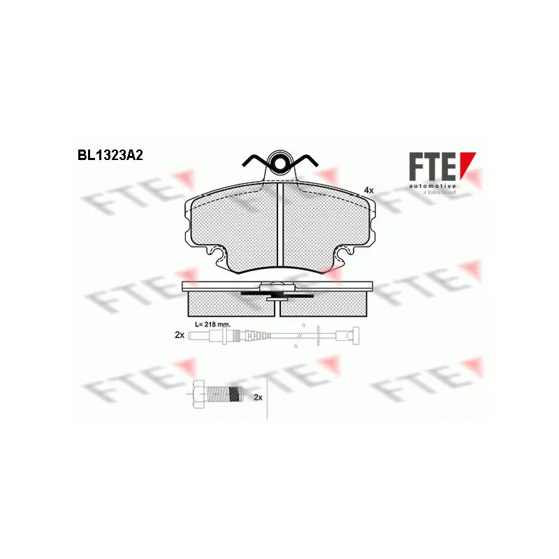 Jeu de 4 plaquettes de frein avant FTE BL1323A2
