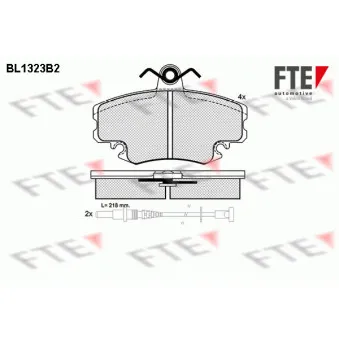 Jeu de 4 plaquettes de frein avant FTE BL1323B2
