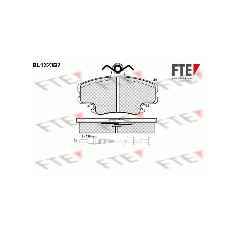 Jeu de 4 plaquettes de frein avant FTE BL1323B2