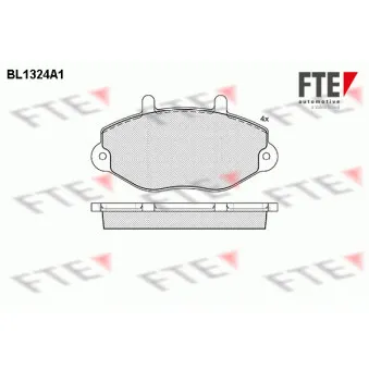 Jeu de 4 plaquettes de frein avant FTE BL1324A1