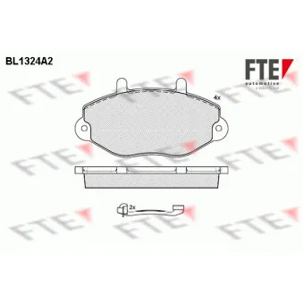 Jeu de 4 plaquettes de frein avant FTE BL1324A2