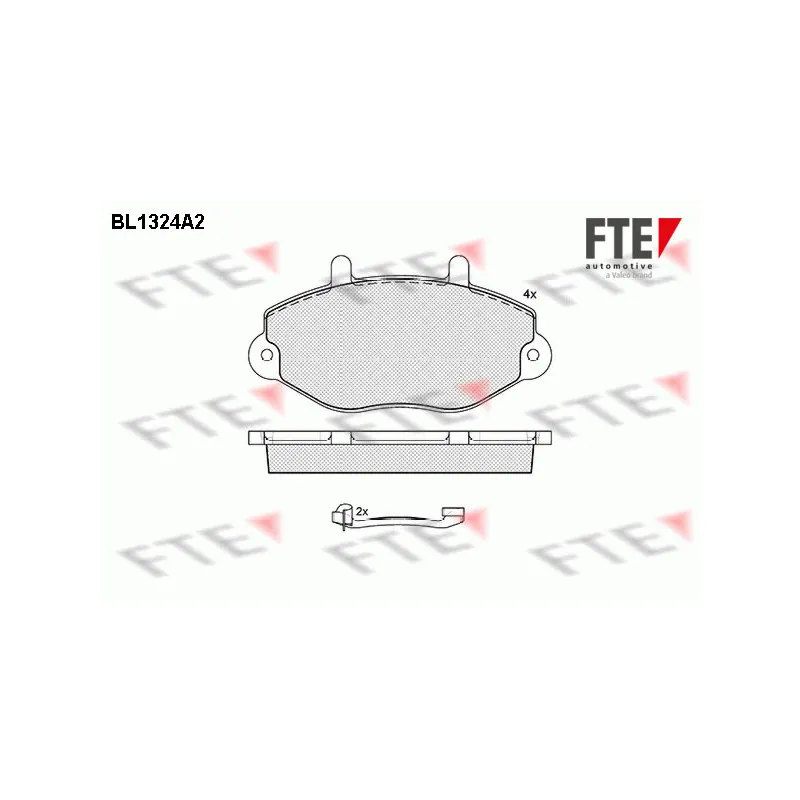 Jeu de 4 plaquettes de frein avant FTE BL1324A2