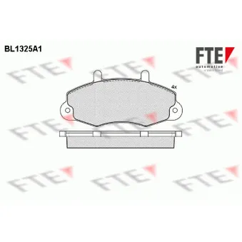 Jeu de 4 plaquettes de frein avant FTE BL1325A1