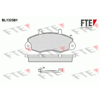 Jeu de 4 plaquettes de frein avant FTE BL1325B1