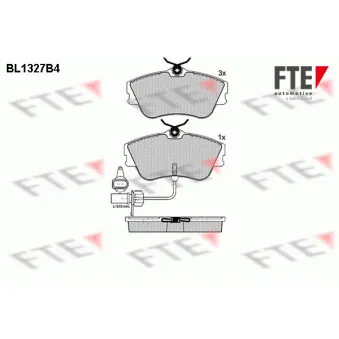 Jeu de 4 plaquettes de frein avant FTE BL1327B4