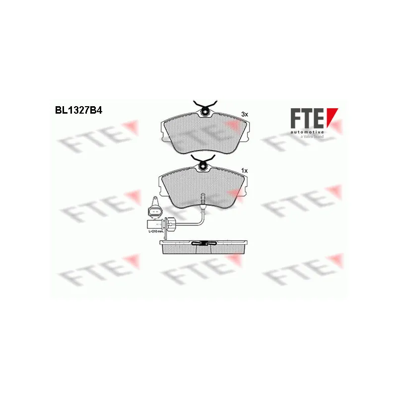 Jeu de 4 plaquettes de frein avant FTE BL1327B4