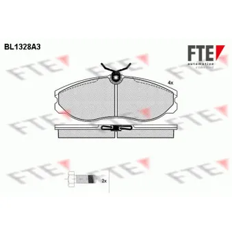 Jeu de 4 plaquettes de frein avant FTE BL1328A3