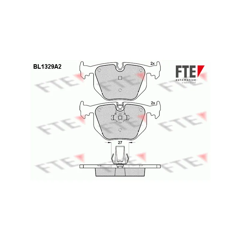 Jeu de 4 plaquettes de frein arrière FTE BL1329A2