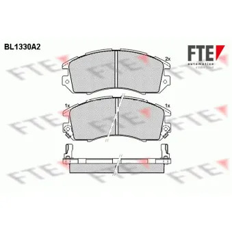 Jeu de 4 plaquettes de frein avant FTE BL1330A2