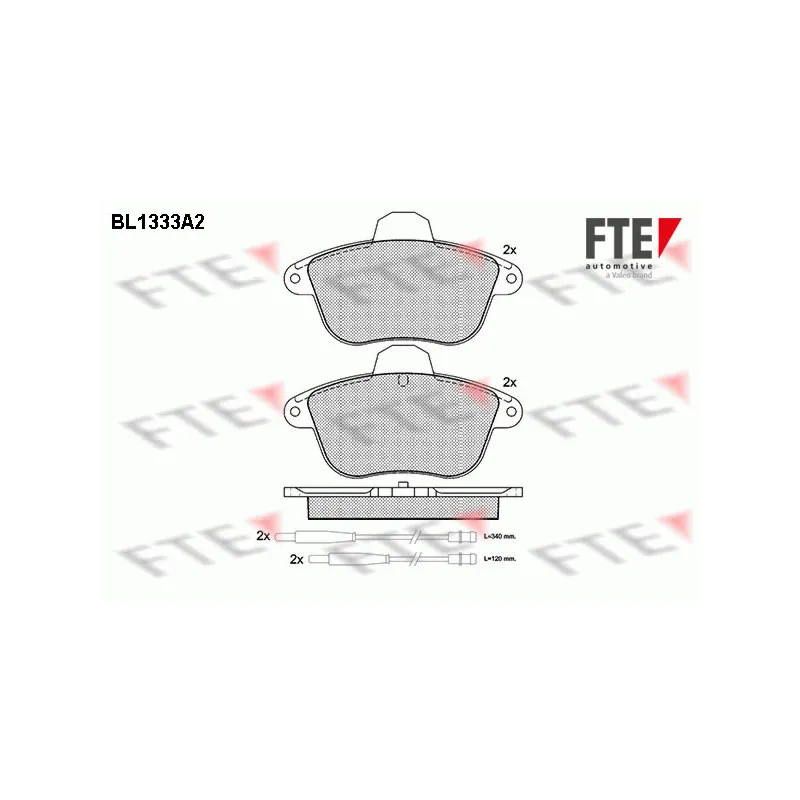 Jeu de 4 plaquettes de frein avant FTE BL1333A2