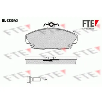 Jeu de 4 plaquettes de frein avant FTE BL1335A3