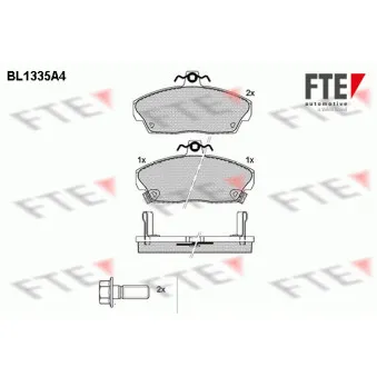 Jeu de 4 plaquettes de frein avant FTE BL1335A4