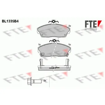 Jeu de 4 plaquettes de frein avant FTE BL1335B4