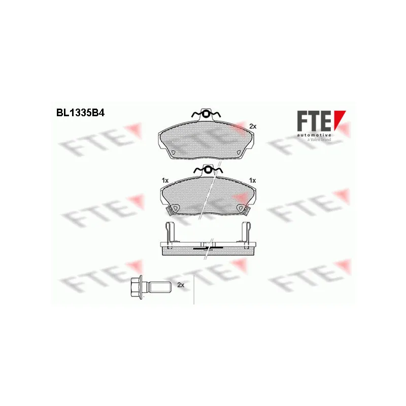Jeu de 4 plaquettes de frein avant FTE BL1335B4