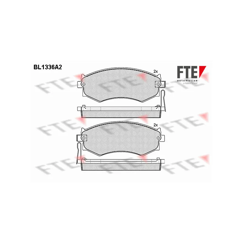Jeu de 4 plaquettes de frein avant FTE BL1336A2