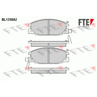 Jeu de 4 plaquettes de frein avant FTE BL1338A2