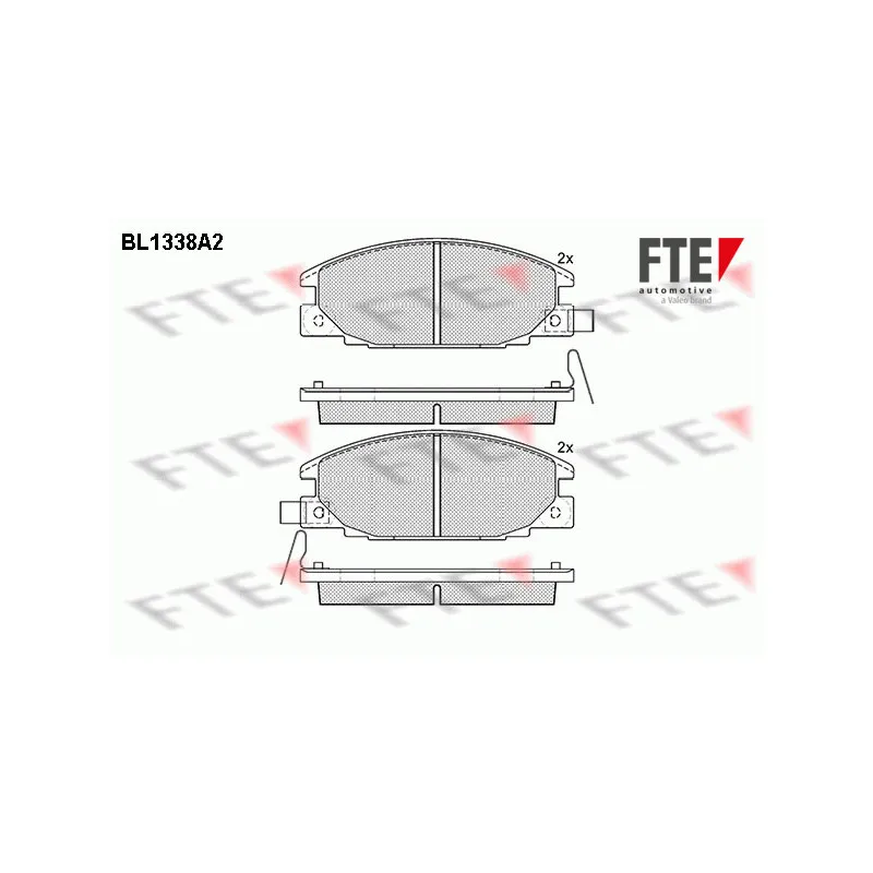 Jeu de 4 plaquettes de frein avant FTE BL1338A2