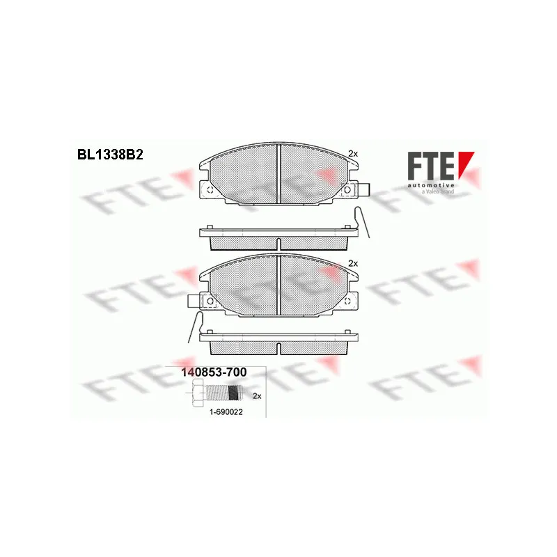 Jeu de 4 plaquettes de frein avant FTE BL1338B2