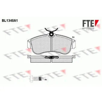 Jeu de 4 plaquettes de frein avant FTE BL1340A1