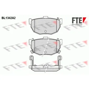 Jeu de 4 plaquettes de frein arrière FTE BL1342A2