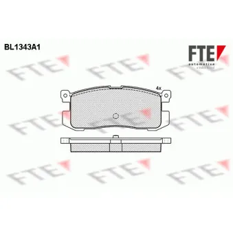 Jeu de 4 plaquettes de frein arrière FTE BL1343A1