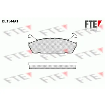 Jeu de 4 plaquettes de frein arrière FTE BL1344A1