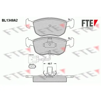 Jeu de 4 plaquettes de frein avant FTE BL1349A2