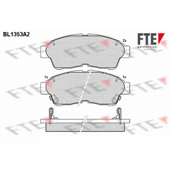 Jeu de 4 plaquettes de frein avant FTE BL1353A2