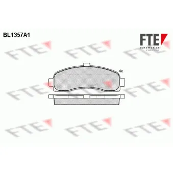 Jeu de 4 plaquettes de frein avant FTE BL1357A1