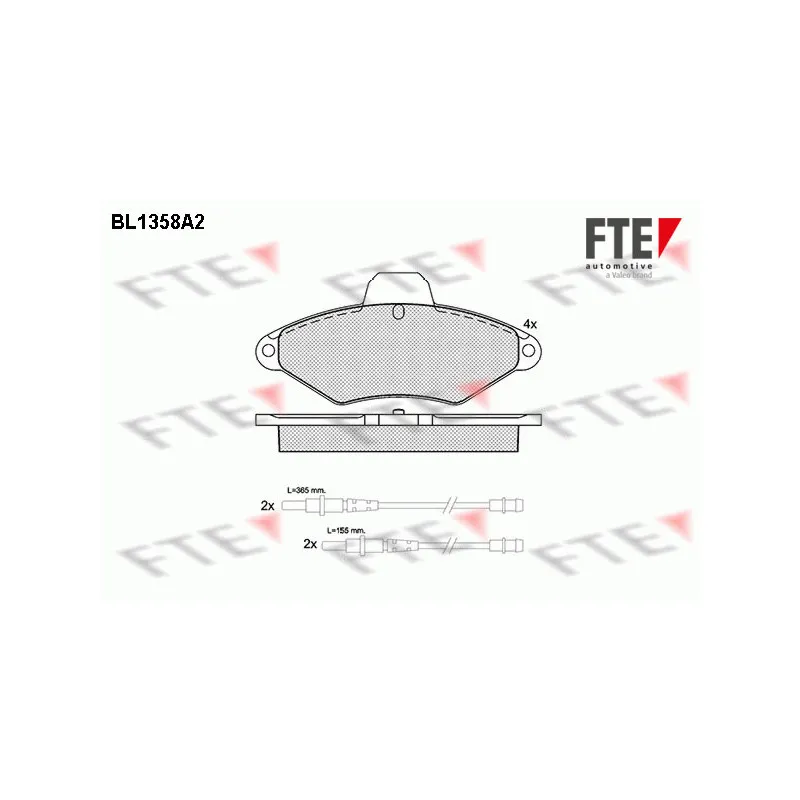 Jeu de 4 plaquettes de frein avant FTE BL1358A2