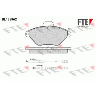 Jeu de 4 plaquettes de frein avant FTE BL1359A2