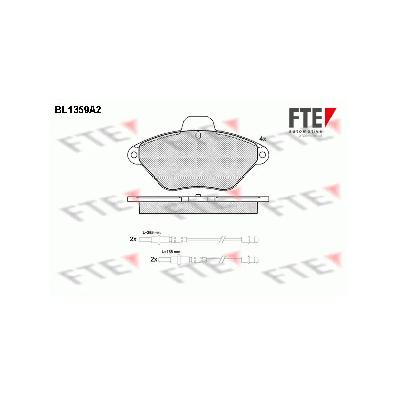 Jeu de 4 plaquettes de frein avant FTE BL1359A2