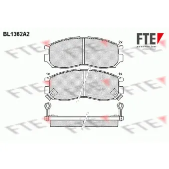 Jeu de 4 plaquettes de frein avant FTE BL1362A2