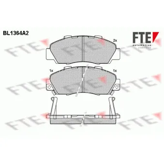Jeu de 4 plaquettes de frein avant FTE BL1364A2