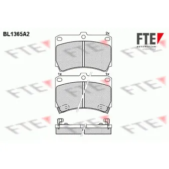 Jeu de 4 plaquettes de frein avant FTE BL1365A2
