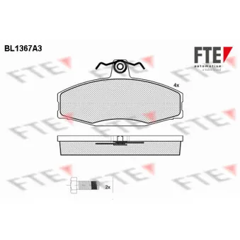 Jeu de 4 plaquettes de frein avant FTE BL1367A3