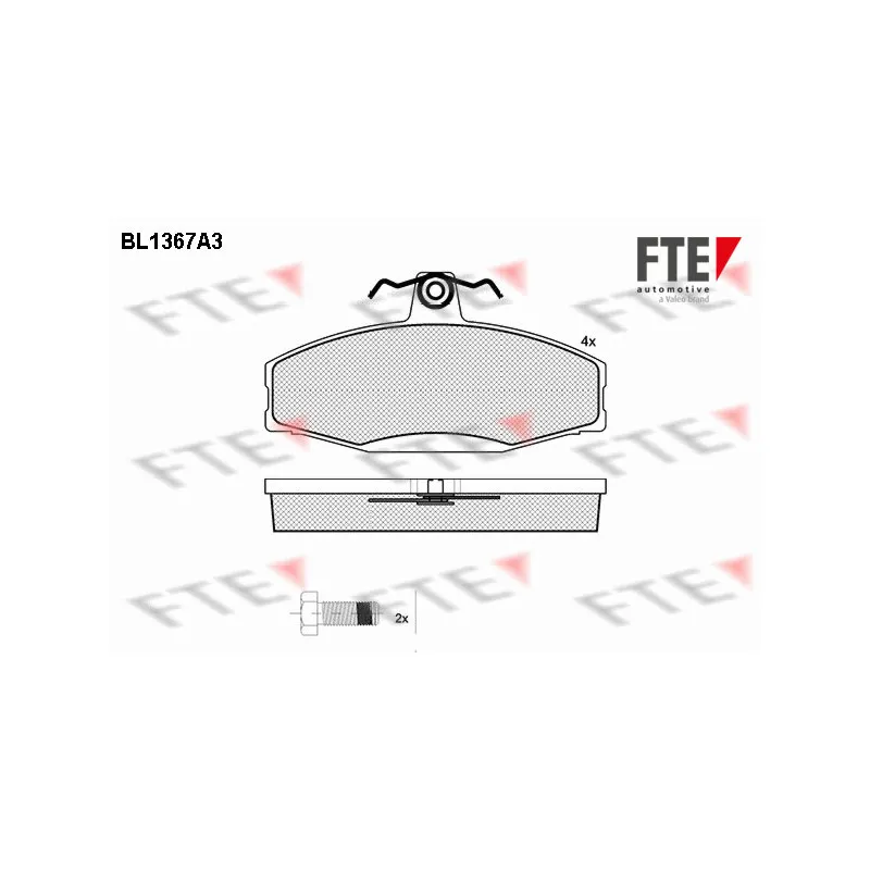 Jeu de 4 plaquettes de frein avant FTE BL1367A3