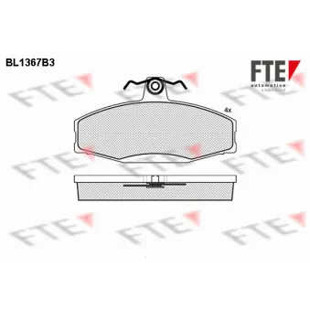 Jeu de 4 plaquettes de frein avant FTE BL1367B3