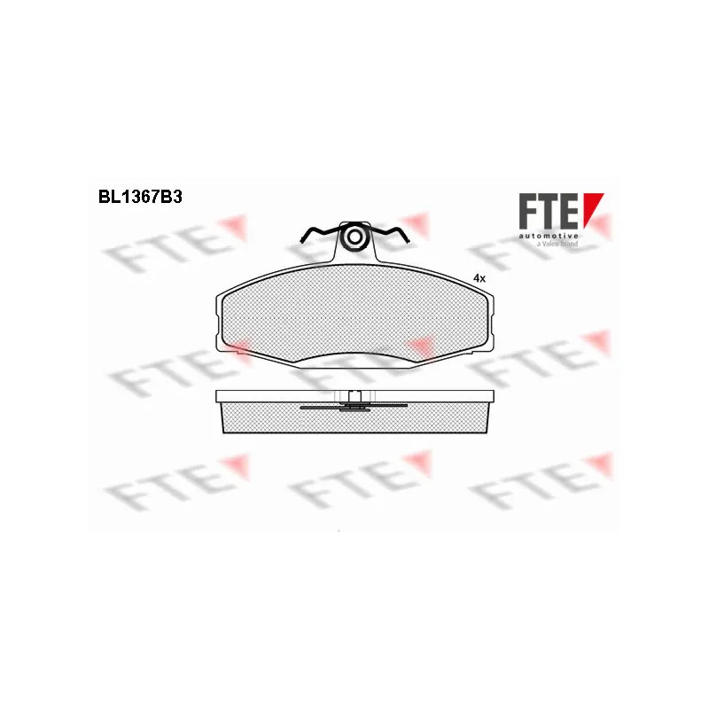 Jeu de 4 plaquettes de frein avant FTE BL1367B3