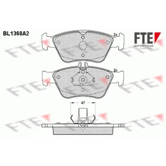 Jeu de 4 plaquettes de frein avant FTE BL1368A2