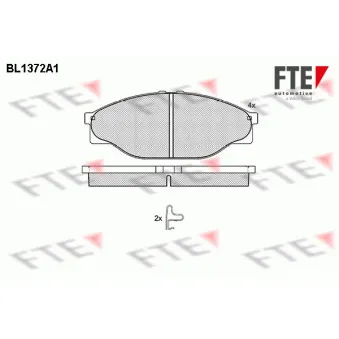 Jeu de 4 plaquettes de frein avant FTE BL1372A1