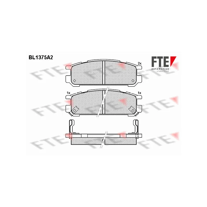 Jeu de 4 plaquettes de frein arrière FTE BL1375A2
