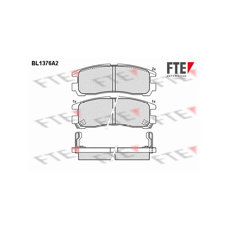 Jeu de 4 plaquettes de frein arrière FTE BL1376A2