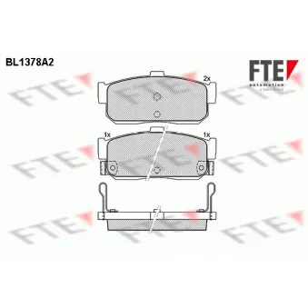 Jeu de 4 plaquettes de frein arrière FTE BL1378A2