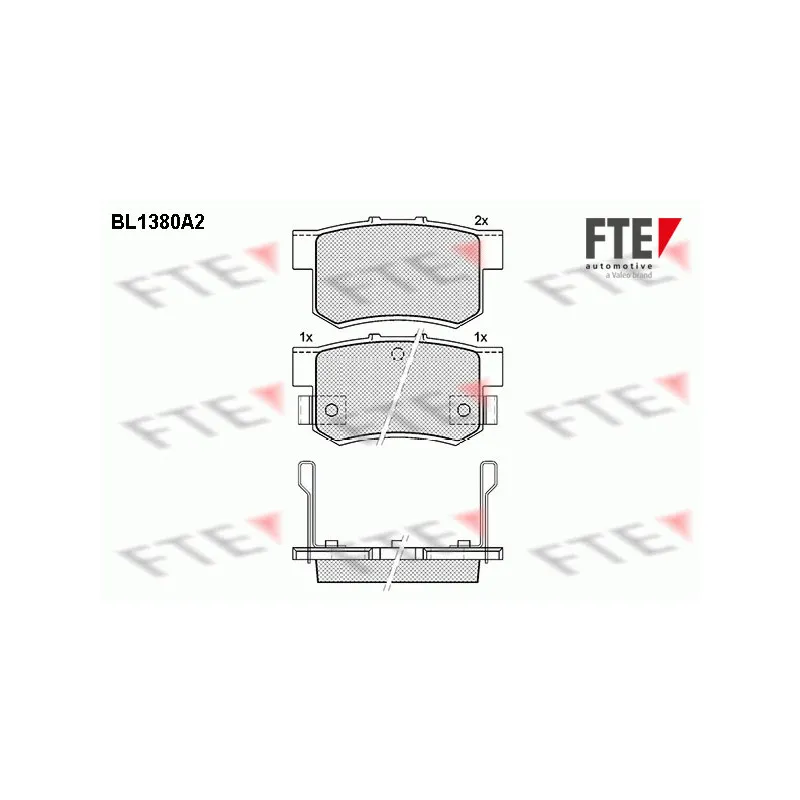 Jeu de 4 plaquettes de frein arrière FTE BL1380A2