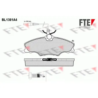 Jeu de 4 plaquettes de frein avant FTE BL1381A4