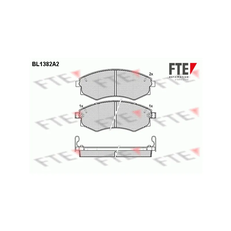 Jeu de 4 plaquettes de frein avant FTE BL1382A2