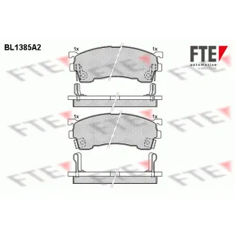 Jeu de 4 plaquettes de frein avant FTE BL1385A2
