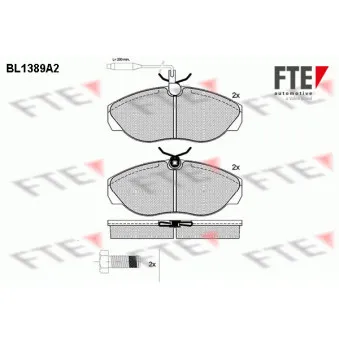 Jeu de 4 plaquettes de frein avant FTE BL1389A2