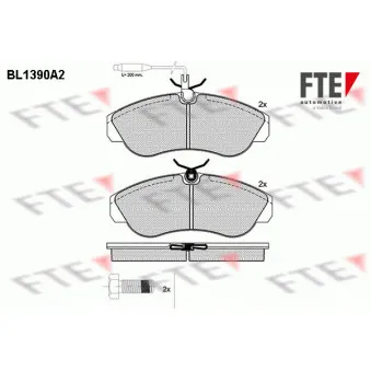 Jeu de 4 plaquettes de frein avant FTE BL1390A2